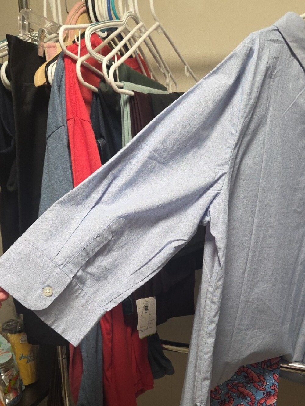 Light Blue Women's Button-Cuff Collar Shirt - Picture 4 of 4